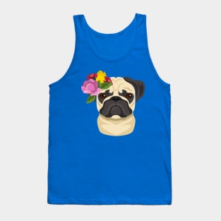 Pug dog portrait flat Tank Top